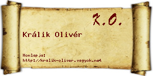 Králik Olivér névjegykártya