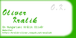 oliver kralik business card